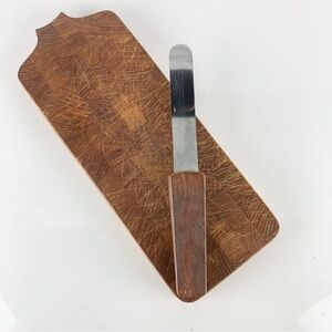 Vintage Dansk Jens Quistgaard Teak Wood Cheese Cutting Board Built-in Knife MCM